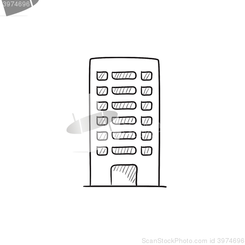 Image of Residential building sketch icon.