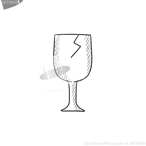 Image of Cracked glass sketch icon.