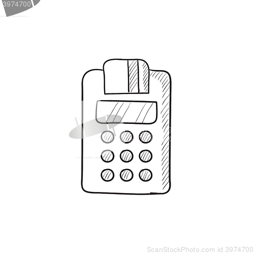 Image of Cash register sketch icon.