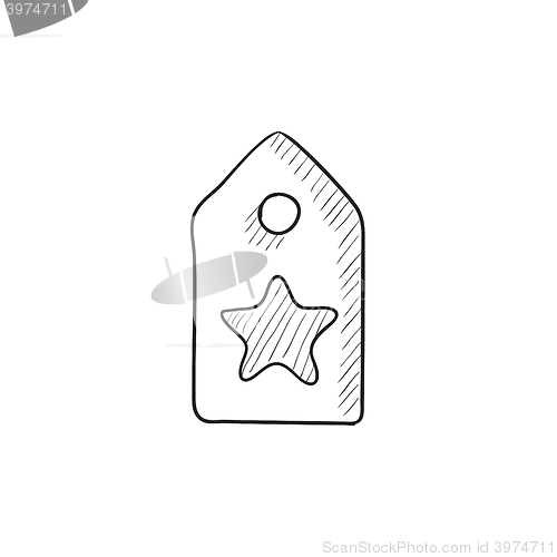 Image of Tag with star sketch icon.