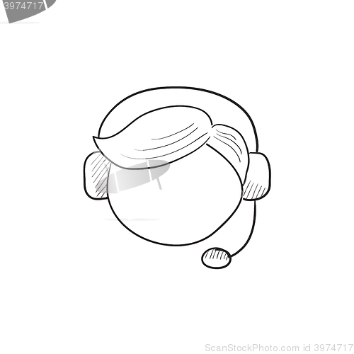Image of Customer service sketch icon.