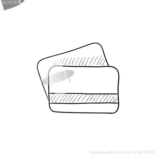 Image of Credit cards sketch icon.