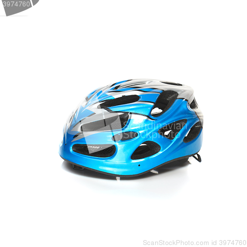 Image of Bicycle mountain bike safety helmet isolated