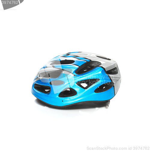 Image of Bicycle mountain bike safety helmet isolated