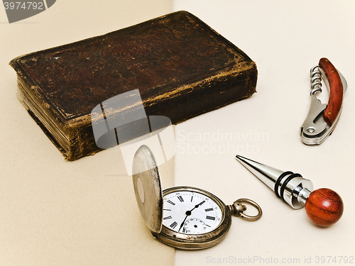 Image of Old BookAnd Pocket Watch
