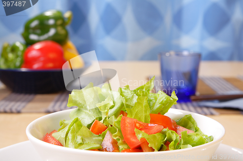 Image of Table with salad bowls