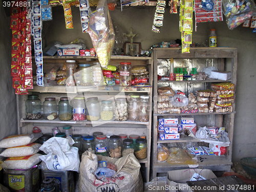 Image of Old grocery store in a rural place in Kumrokhali, West Bengal, India