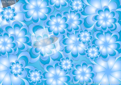 Image of Abstract blue summer flowers background