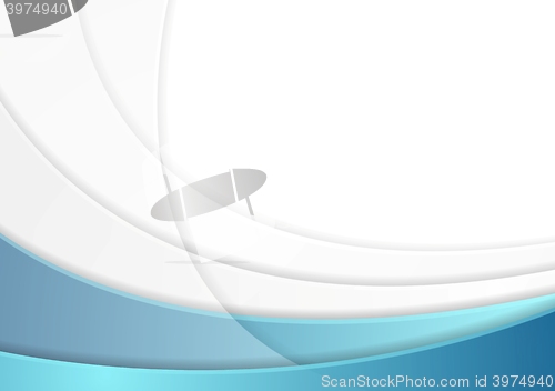Image of Abstract blue wavy flyer template design