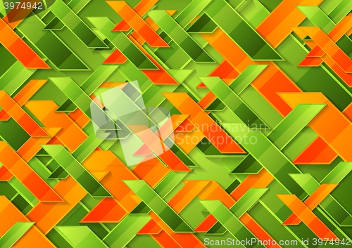 Image of Bright green orange tech corporate background