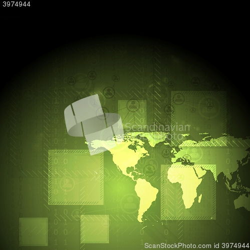 Image of Abstract green hi-tech background