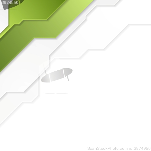 Image of Bright green tech corporate geometric background