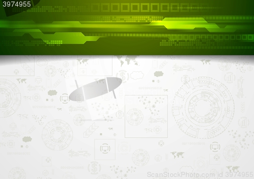 Image of Hi-tech corporate background with green header