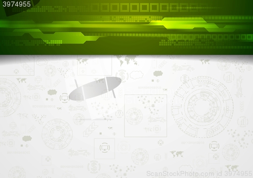 Image of Hi-tech corporate background with green header