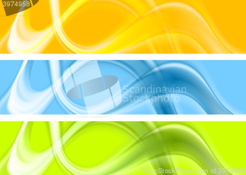 Image of Abstract colorful wavy banners design