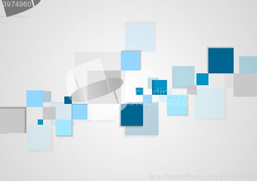 Image of Blue squares minimal tech brochure design