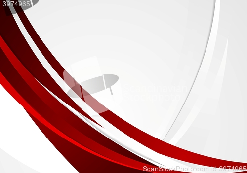 Image of Red grey wavy corporate abstract background