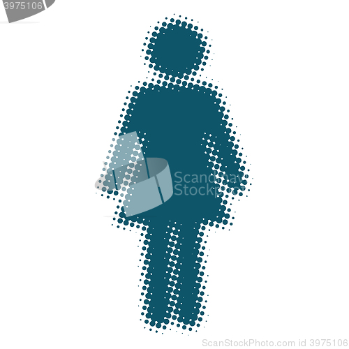 Image of Woman icon blue blurred silhouette