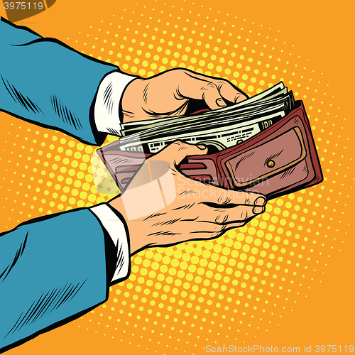 Image of Wallet with cash money, business and Finance