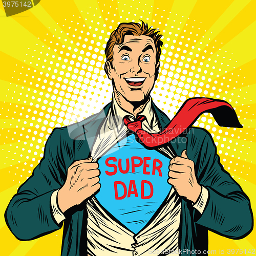 Image of Super dad hero with a joyful smile