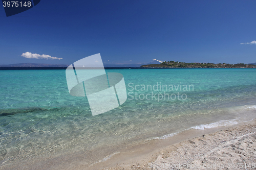 Image of Beauriful nuances of blue and green colour on the beach