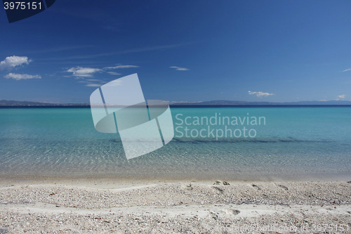 Image of Beauriful nuances of blue colour on the beach