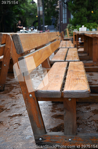 Image of Long bench in outdoor 