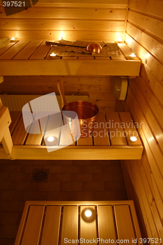 Image of Interior of a Finnish sauna