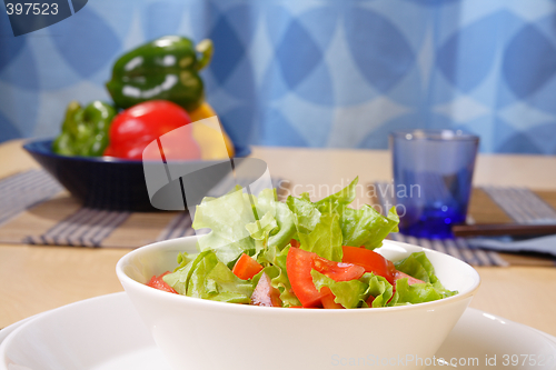 Image of Table with salad bowls