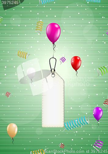 Image of background with balloons and confetti