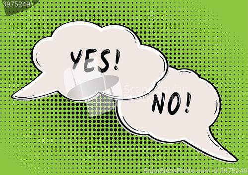 Image of YES and NO comic bubble