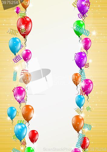 Image of backgroud with balloons and torn paper
