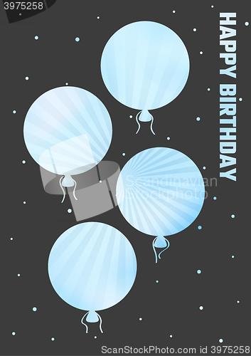 Image of birthday illustration with color ballons