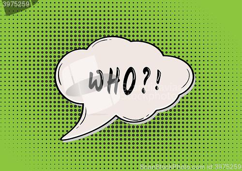 Image of WHO comic bubble