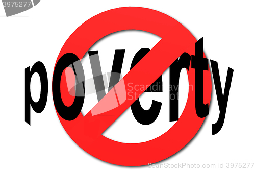 Image of Stop poverty sign in red