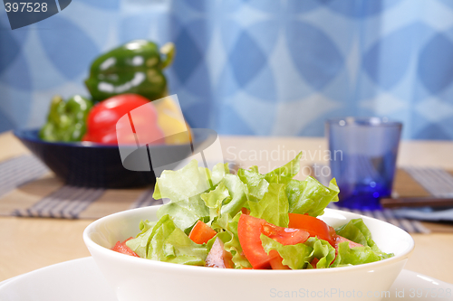 Image of Table with salad bowls