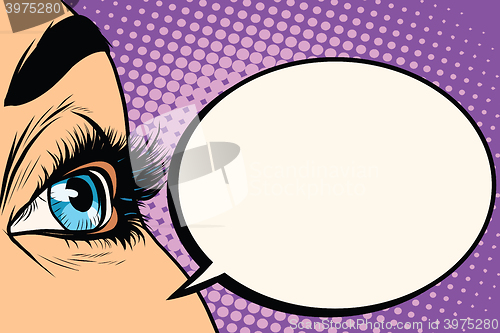Image of blue woman eye close-up