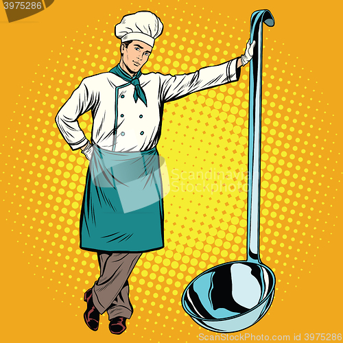 Image of Professional chef with ladle