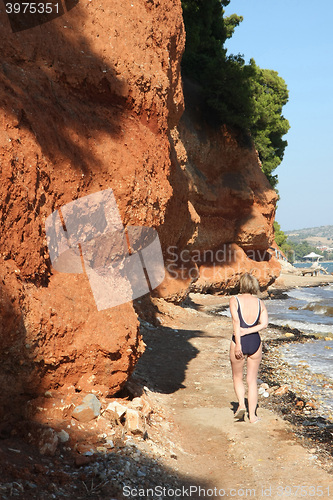 Image of Red roks on the sea coast