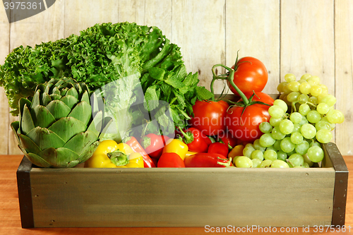 Image of Selection of Colorful Produce in a Box