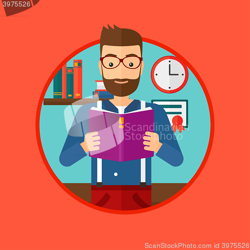 Image of Student reading book.