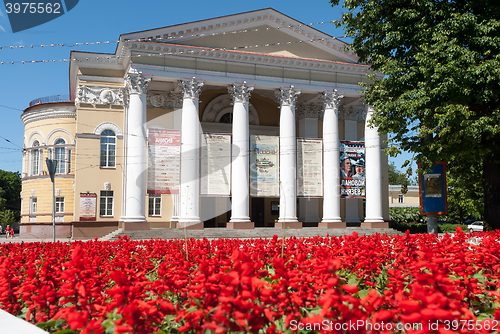 Image of KALININGRAD, RUSSIA - JUNE 06, 2015: Kaliningrad regional drama theater. Solar June morning