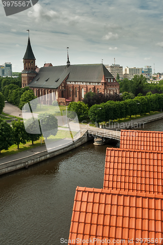 Image of View on Cathedral from lighthouse. Kaliningrad