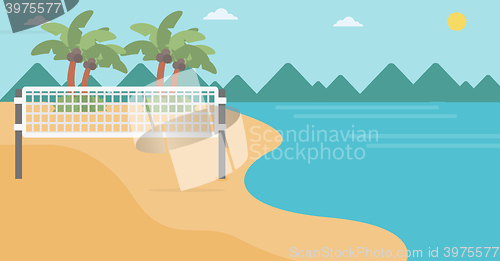 Image of Background of beach volleyball court at seashore.