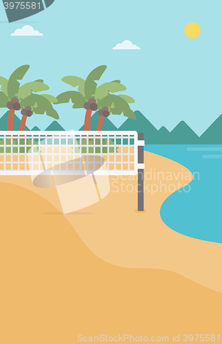Image of Background of beach volleyball court at seashore.