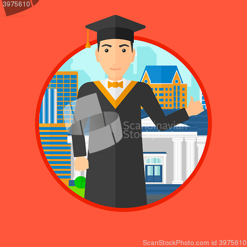 Image of Graduate giving thumb up.