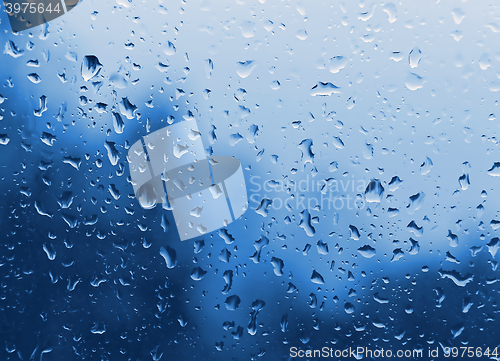 Image of Water drops on glass