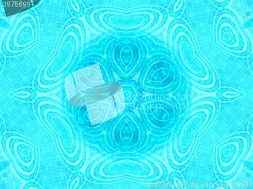 Image of Blue tile background with concentric water ripples pattern