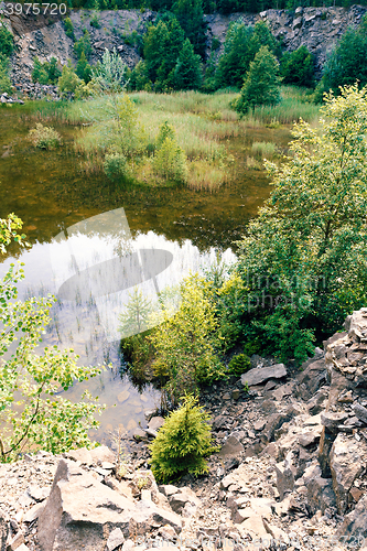 Image of abandoned flooded quarry, Czech republic