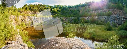 Image of abandoned flooded quarry, Czech republic